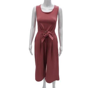 Romeo & Juliet Womens Pink Sleeveless Jumpsuit Herringbone Size L